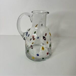 Murano Italy Leonardo Millefiori Art Glass Pitcher ~ Vintage Italian 10 Cup